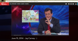 Size: 1307x696 | Tagged: safe, spike, twilight sparkle, g4, iraq, stephen colbert, the colbert report