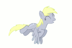 Size: 600x400 | Tagged: safe, derpy hooves, pegasus, pony, g4, animated, female, flying, happy, mare, smiling, solo