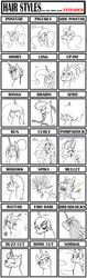 Size: 800x2543 | Tagged: safe, artist:frankilew, discord, princess celestia, g4, afro, alternate hairstyle, annoyed, bedroom eyes, braid, bun, cute, dreadlocks, emo, eyes closed, floppy ears, frown, hair bun, long hair, looking at you, looking back, looking up, magic, messy mane, microphone, mohawk, mullet, open mouth, pigtails, ponytail, raised eyebrow, running makeup, short hair, singing, smiling, telekinesis, tongue out, unamused, wide eyes