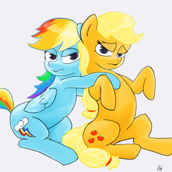 Size: 900x900 | Tagged: safe, artist:ab, applejack, rainbow dash, g4