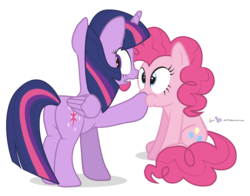 Size: 900x705 | Tagged: safe, artist:dm29, pinkie pie, twilight sparkle, alicorn, pony, g4, duo, female, mare, simple background, transparent background, twilight sparkle (alicorn)