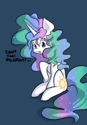 Size: 1280x1828 | Tagged: dead source, safe, artist:fauxsquared, princess celestia, alicorn, pony, tumblr:it's always sunny in canterlot, g4, chibi, confused, female, messy mane, open mouth, raised eyebrow, raised hoof, sitting, solo, sparkles, tumblr