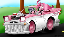 Size: 3240x1868 | Tagged: safe, artist:goldwing93, maud pie, pinkie pie, g4, car, duo