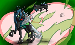 Size: 5000x3000 | Tagged: safe, artist:helenanyadepie, queen chrysalis, changeling, changeling queen, g4, digital art, female, love, mommy chrissy, mother