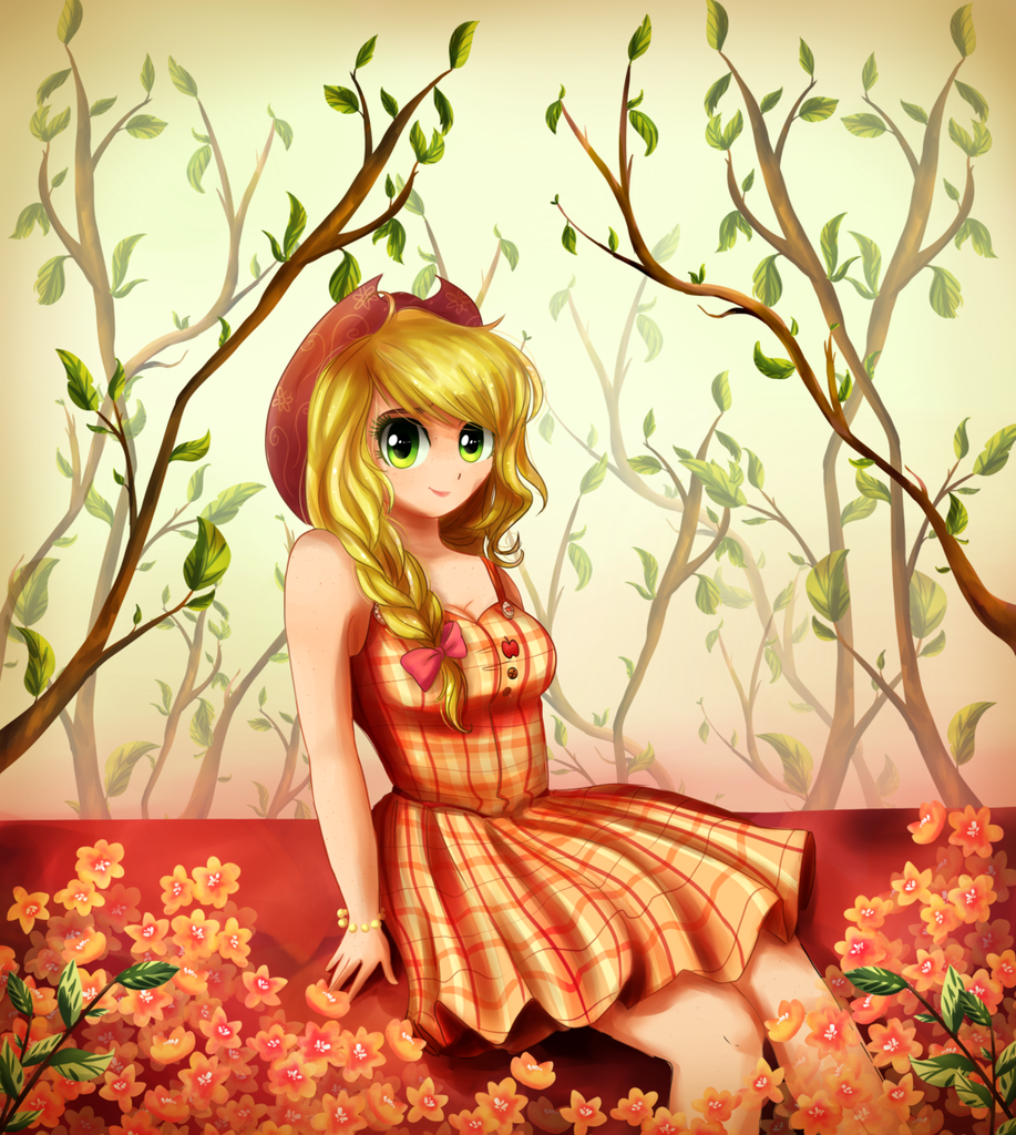 Safe Artist Cosmicponye Applejack Human Clothes Dress