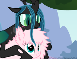 Size: 650x500 | Tagged: safe, artist:mixermike622, queen chrysalis, oc, oc:fluffle puff, g4