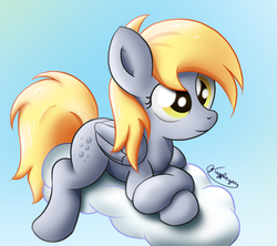 Size: 900x800 | Tagged: safe, artist:bugplayer, derpy hooves, pegasus, pony, g4, bugplayer is trying to murder us, cloud, cute, female, mare, solo