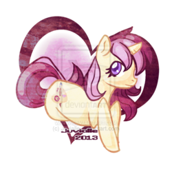 Size: 600x600 | Tagged: dead source, safe, artist:juvialle, oc, oc only, oc:lannie lona, pony, unicorn, heart, simple background, solo, transparent background, watermark