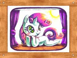 Size: 480x360 | Tagged: safe, artist:usappy-barkhaward, sweetie belle, pony, unicorn, g4, 3ds, female, solo