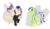 Size: 1024x587 | Tagged: safe, artist:kukotte, oc, oc only, oc:lannie lona, oc:miles bright, beatnik, beret, clothes, glasses, milannie, name, simple background, sweater, transparent background, turtleneck