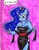 Size: 836x1069 | Tagged: safe, artist:newyorkx3, princess luna, anthro, g4, breasts, busty princess luna, cleavage, clothes, dress, female, side slit, simple background, solo, traditional art