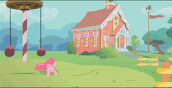 Size: 400x206 | Tagged: safe, screencap, pinkie pie, earth pony, pony, feeling pinkie keen, g4, season 1, animated, female, horses doing horse things, reverse loop, solo