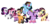 Size: 10454x5008 | Tagged: safe, artist:theshadowstone, applejack, fluttershy, pinkie pie, rainbow dash, rarity, twilight sparkle, alicorn, earth pony, pegasus, pony, unicorn, g4, absurd resolution, fashion, female, goth, gothic, group, mane six, mare, ponymania, simple background, transparent background, twilight sparkle (alicorn)