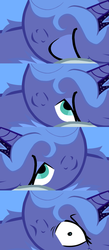 Size: 447x1024 | Tagged: safe, princess luna, pony, g4, bed meme, bedroom eyes, comic, exploitable meme, implied selfcest, meme, morning after, s1 luna, self ponidox, the fun has been doubled, waking up