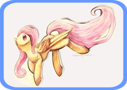 Size: 1280x905 | Tagged: safe, artist:aisuroma, fluttershy, g4, female, open mouth, solo, traditional art