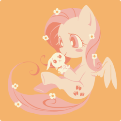 Size: 581x581 | Tagged: safe, artist:raichi, angel bunny, fluttershy, g4, limited palette