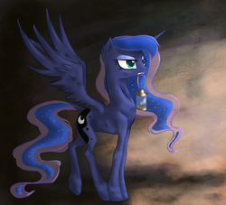 Size: 1200x1090 | Tagged: safe, artist:holka13, princess luna, g4, cave, female, solo