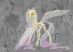 Size: 2506x1780 | Tagged: safe, artist:holka13, oc, oc only, oc:holka withers, pegasus, pony, anatomy, female, long mane, mare, not fluttershy, skeleton, solo