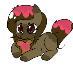 Size: 799x799 | Tagged: safe, artist:shark-vomit, oc, oc only, earth pony, pony, adoptable, food, solo, toast