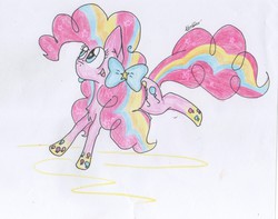 Size: 2682x2111 | Tagged: safe, artist:valebrony, pinkie pie, g4, female, high res, rainbow power, solo, traditional art