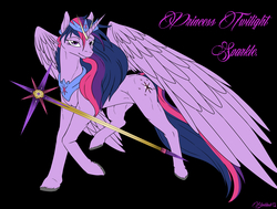 Size: 3300x2500 | Tagged: safe, artist:backlash91, twilight sparkle, alicorn, pony, g4, concave belly, female, fit, high res, large wings, mare, partially open wings, slender, solo, sternocleidomastoid, thin, twilight sparkle (alicorn), walking, wings