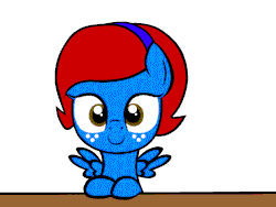 Size: 1280x960 | Tagged: safe, artist:luckyboy19, oc, oc only, oc:water sea, pegasus, pony, animated, cute, freckles, looking at you, solo