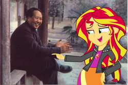 Size: 586x389 | Tagged: safe, sunset shimmer, equestria girls, g4, my little pony equestria girls, mao zedong, sunset shimmer in the past