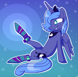 Size: 1519x1501 | Tagged: safe, artist:dynochic, princess luna, g4, clothes, cute, female, grin, happy, s1 luna, sitting, smiling, socks, solo, striped socks