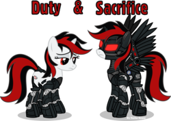 Size: 3649x2577 | Tagged: safe, artist:vector-brony, oc, oc only, oc:blackjack, alicorn, cyborg, pony, unicorn, fallout equestria, fallout equestria: project horizons, alicorn oc, amputee, cybernetic legs, fallout, high res, level 2 (project horizons), level 4 (alicorn eclipse) (project horizons)