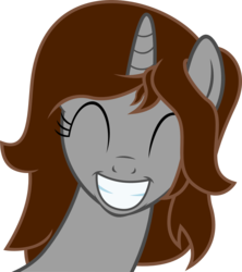 Size: 1177x1324 | Tagged: safe, artist:internetianer, oc, oc only, oc:cubic, pony, unicorn, cute, eyes closed, female, grin, happy, simple background, solo, transparent background, vector