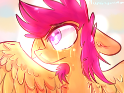 Size: 670x500 | Tagged: safe, artist:flamingantelope, scootaloo, g4, female, solo