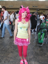 Size: 487x650 | Tagged: safe, pinkie pie, human, g4, cosplay, irl, irl human, otakon, photo