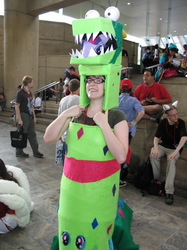 Size: 487x650 | Tagged: safe, crackle, dragon, human, g4, cosplay, irl, irl human, otakon, photo