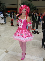 Size: 487x650 | Tagged: safe, pinkie pie, human, g4, clothes, cosplay, irl, irl human, photo, stockings