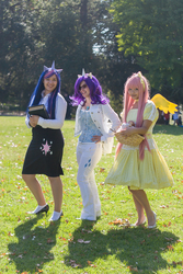 Size: 720x1080 | Tagged: safe, fluttershy, rarity, twilight sparkle, human, g4, cosplay, irl, irl human, photo