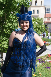 Size: 720x1080 | Tagged: artist needed, safe, princess luna, human, g4, 2014, clothes, cosplay, evening gloves, fanimecon, irl, irl human, photo, solo
