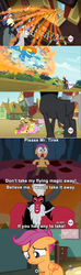 Size: 1366x4601 | Tagged: safe, lord tirek, scootaloo, flight to the finish, g4, my little pony: friendship is magic, sleepless in ponyville, twilight's kingdom, screencap comic