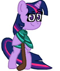 Size: 305x359 | Tagged: safe, twilight sparkle, pony, g4, bipedal, bipedal leaning, female, hockey, hockey stick, leaning, ms paint, solo