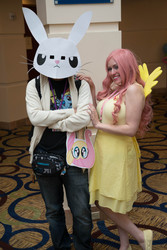 Size: 4711x7059 | Tagged: safe, angel bunny, fluttershy, human, g4, absurd resolution, babscon, cosplay, irl, irl human, photo