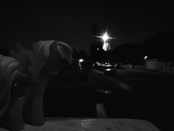 Size: 2560x1920 | Tagged: safe, artist:crucifythewolf, derpy hooves, pegasus, pony, g4, black and white, dark, female, figurine, grayscale, irl, mare, monochrome, photo, sad