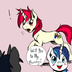 Size: 800x800 | Tagged: safe, artist:artybeat, shining armor, oc, g4, colored, sketch