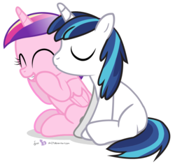 Size: 680x640 | Tagged: safe, artist:dm29, princess cadance, queen chrysalis, shining armor, alicorn, pony, unicorn, g4, cheek kiss, colt, colt shining armor, cute, cutedance, duo, duo male and female, eyes closed, female, filly, filly cadance, happy, infidelity, julian yeo is trying to murder us, kissing, lesbian, male, shining adorable, ship:shiningcadance, shipping, simple background, smiling, straight, transparent background, younger