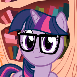 Size: 300x300 | Tagged: safe, twilight sparkle, g4, cropped, female, glasses, hipster, solo