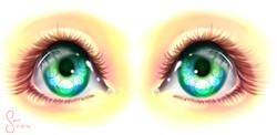 Size: 2000x974 | Tagged: safe, artist:saoiirse, fluttershy, g4, close-up, eyelashes, eyes, female, looking at you, practice, solo, uncanny valley