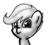 Size: 100x92 | Tagged: safe, artist:krucification, scootaloo, pony, g4, female, monochrome, portrait, solo