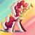 Size: 1400x1400 | Tagged: safe, artist:senx, pinkie pie, earth pony, pony, g4, bipedal, clothes, female, musical instrument, necktie, solo, trumpet