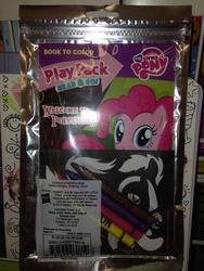 Size: 2448x3264 | Tagged: safe, pinkie pie, g4, high res, irl, merchandise, mlp play pack, my little pony logo, paper pony, photo, toy
