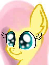 Size: 1536x2048 | Tagged: safe, artist:sketchythefox, fluttershy, g4, female, looking at you, simple background, smiling, solo, white background