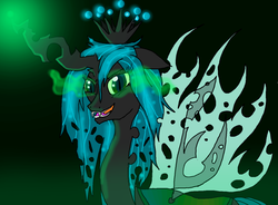 Size: 1024x753 | Tagged: dead source, safe, artist:kahviapina, queen chrysalis, changeling, changeling queen, g4, female, solo