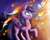 Size: 1280x1024 | Tagged: safe, artist:88shyguy, twilight sparkle, alicorn, pony, g4, my little pony: friendship is magic, twilight's kingdom, crying, female, fire, mare, scene interpretation, solo, twilight sparkle (alicorn)